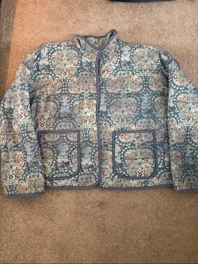 Free People Quilted Floral Shirt Jacket